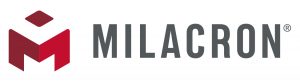 Milacron Logo and wordmark in gray and red.